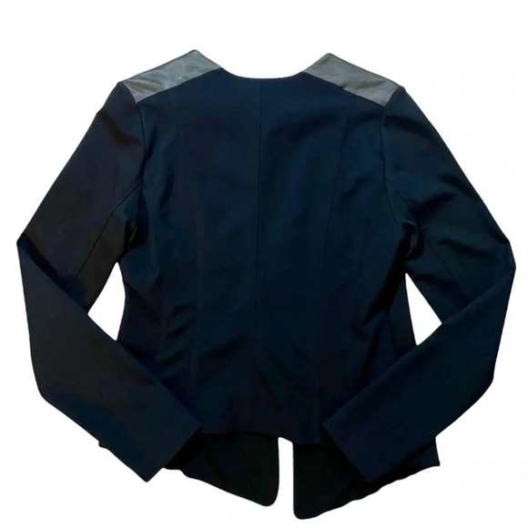 Eileen Fisher Leather Trim Ponte Blazer Jacket - Picture 6 of 6